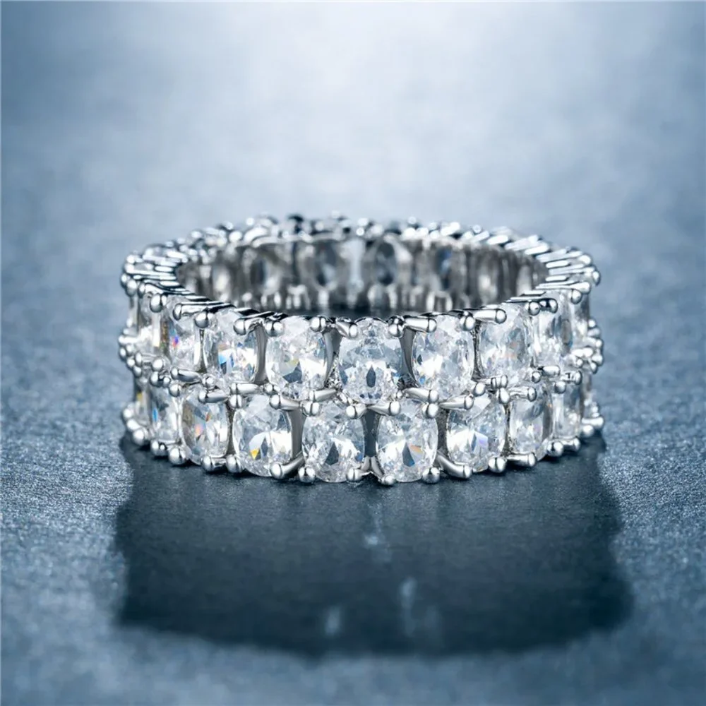 ❤️Exclusive 925 Silver Plated Beautiful White CZ Couples Ring, GPMB1464